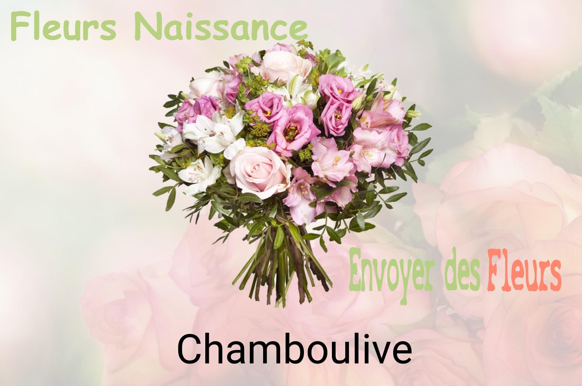 Bouquet de fleurs de naissance livré à Chamboulive