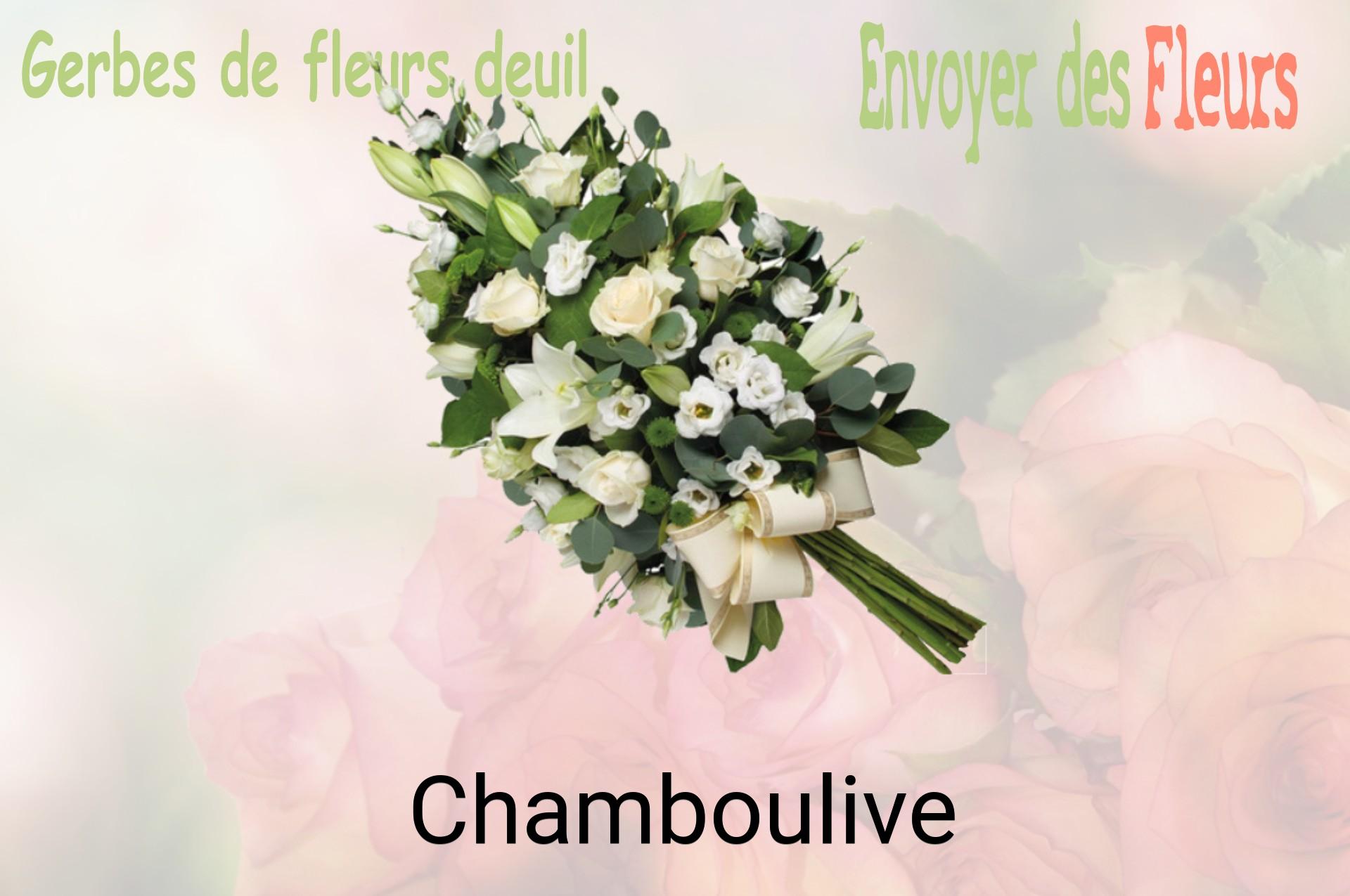 Gerbe de fleurs de deuil livrée à Chamboulive